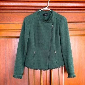 J Crew Fringe Tweed Moto Jacket Blazer 4 Tall